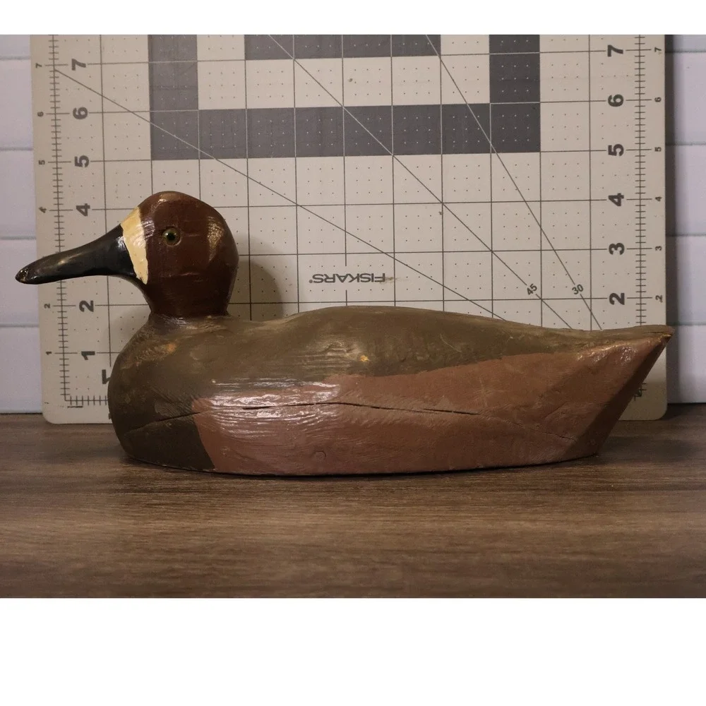 Vintage Duck Decoy Hand Carved Folk Art Lake Cabin Primitive Decor Hunting